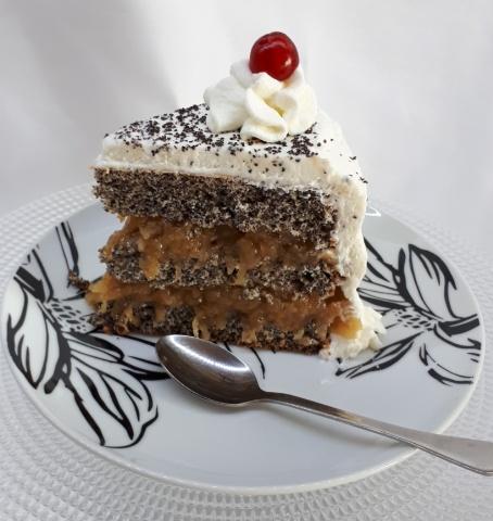 Maková torta s pohankou a jablkovým pudingom - recept