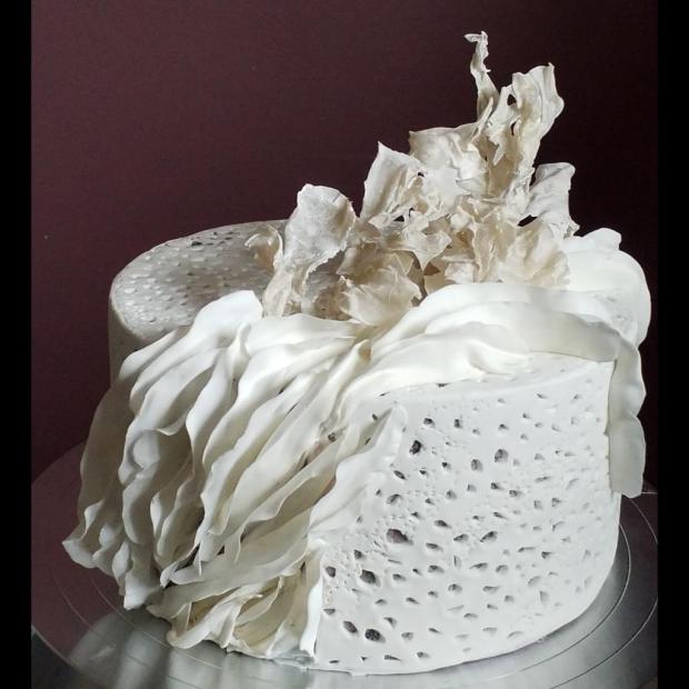 Biela inšpirovaná ryžovým porcelánom torta, Svadobné torty, Tasso