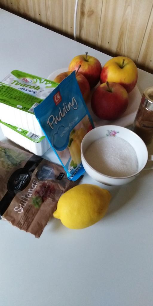 Linecký tvarohovo- jablkový koláčik. - recept postup 4