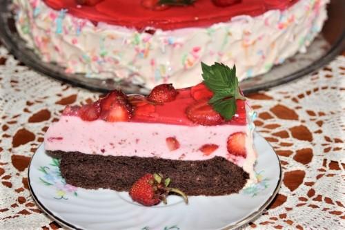 Jahodová torta so želé - recept postup 1