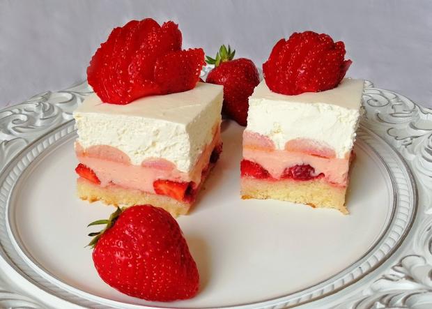 Svieži jahodový zákusok - recept postup 1