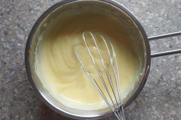 Malinový koláč s pudingom - recept postup 4