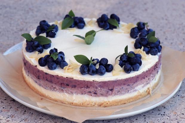 Nepečená čučoriedková torta s mascarpone, recept