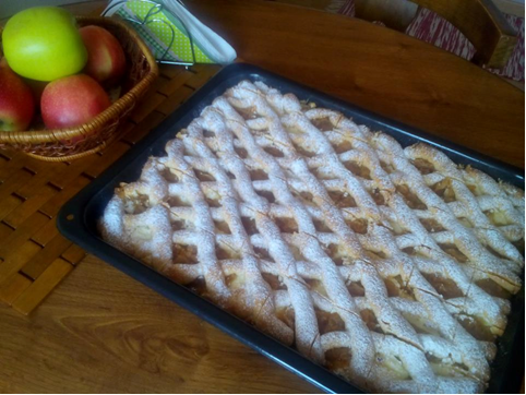 Jablkovo tvarohový mrežovník - recept postup 1