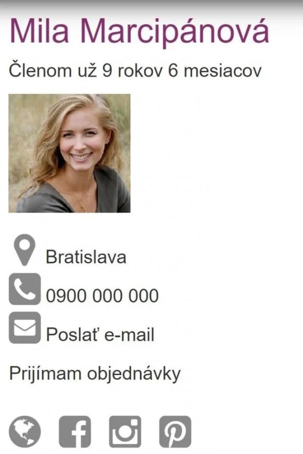 Profil užívateľa na Tortyodmamy.sk
