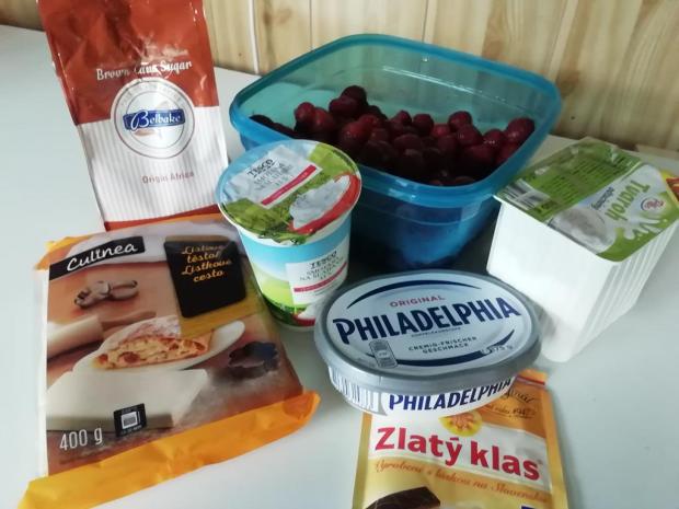 Tvarohovo - jahodové kocky. - recept postup 1
