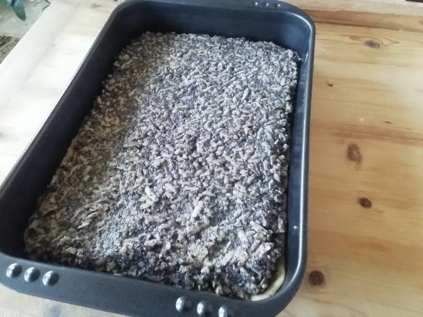 Makovo - jablkový zákusok s penou. - recept postup 6