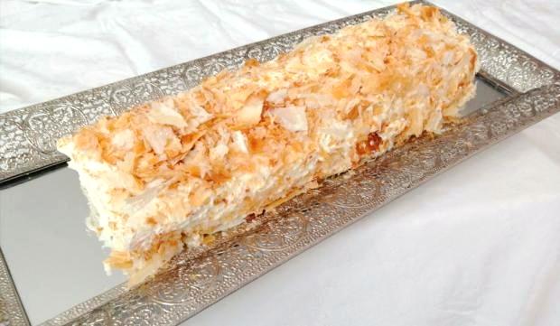 Roláda z lístkového cesta so smotanovým krémom - recept