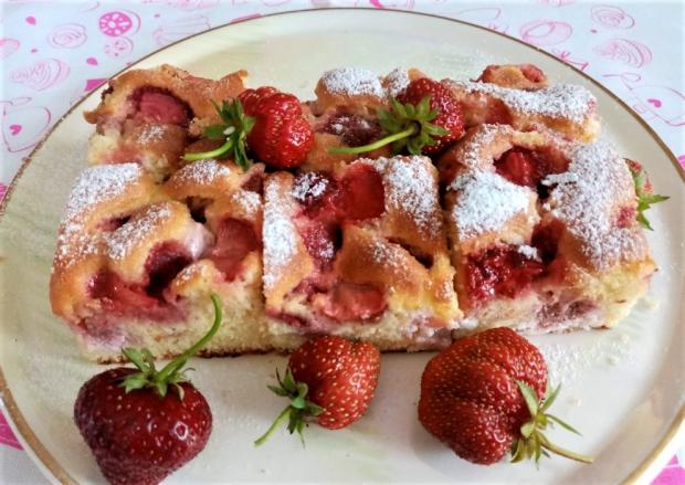 Jahodová bublanina s tvarohom, recept