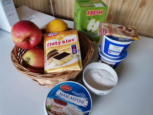 Jablkovo-tvarohový zákusok - recept postup 2