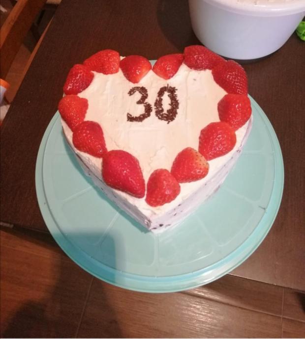 Naha torta v tvare srdca - recept postup 4