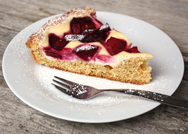 Slivkový koláč s tvarohom - recept postup 8