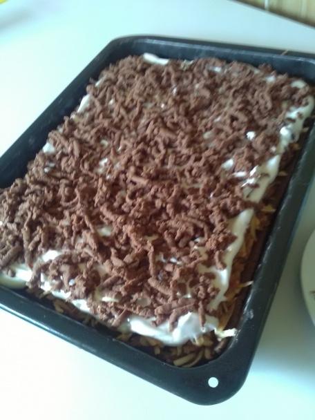 Jablkový koláč s bielkovou penou. - recept postup 7