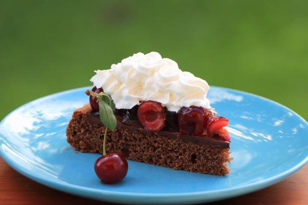 Čokoládová tortička s višňami - recept