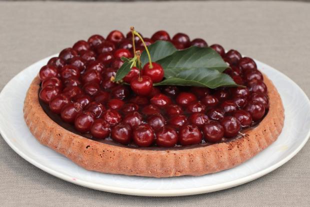 Čokoládová tortička s višňami - recept postup 1