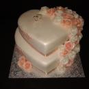 Torta svadobné srdcia