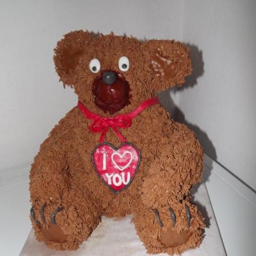 Torta ,,Plyšový´´ Macko - I LOVE YOU 3D