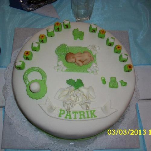 Torta na krst okrúhla s marcipánom