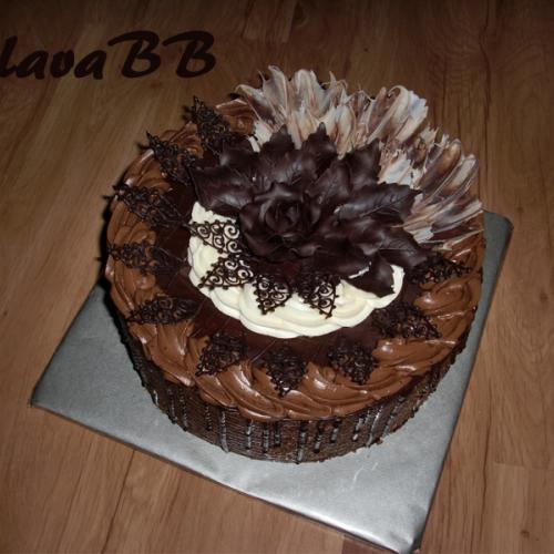 Čokoládová s ružou - torta 293