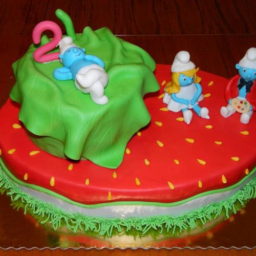 torta so šmolkami