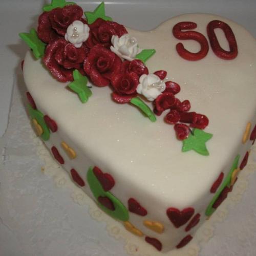 Torta k narodeninám - srdce