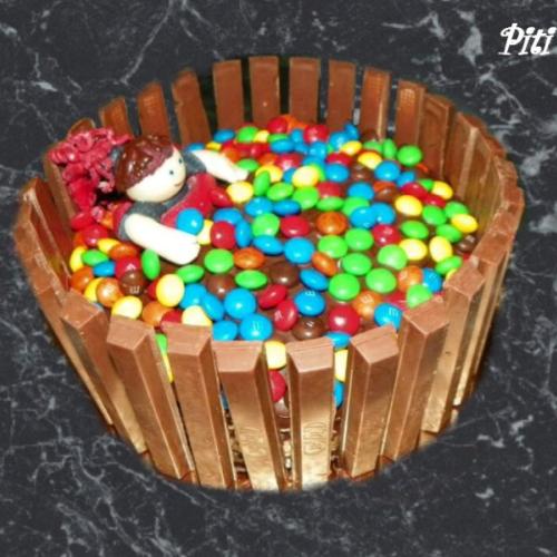 Čokoládová s Kit Kat a M&Ms