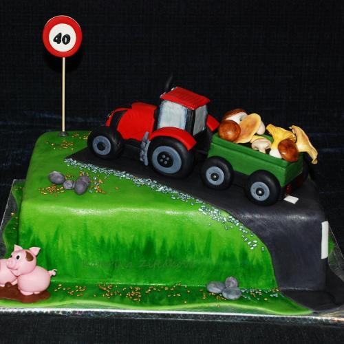 traktor na torte