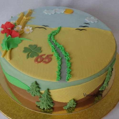 torta pre oslávenca spätého so zemou a s prácou na nej