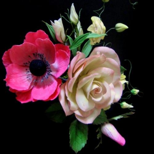 Anemonka, ruža, hrachor, lisianthus