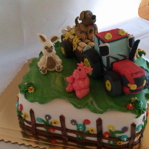 Torta - zvieratká a traktor