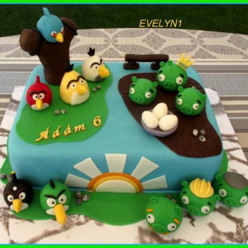 Angry birds narodeninová torta