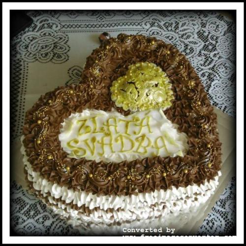 Penová torta Zlatá svadba