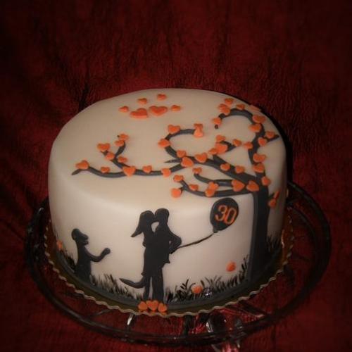 Narodeninová torta so siluetami