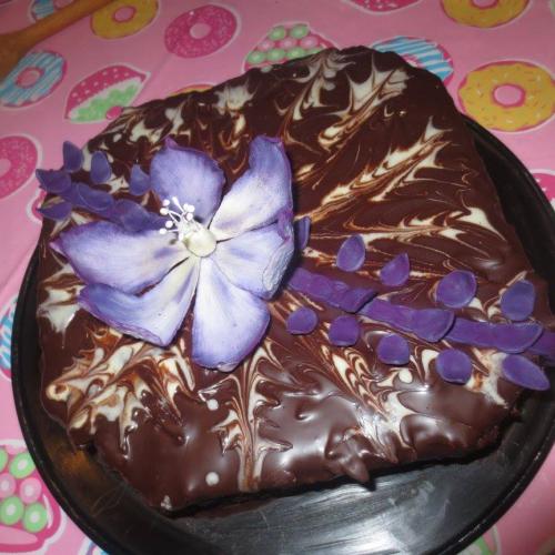 Čokotorta s cukrovým kvetom