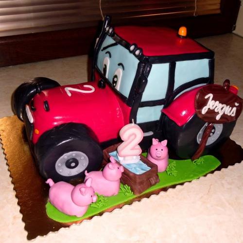 Traktor s prasiatkami