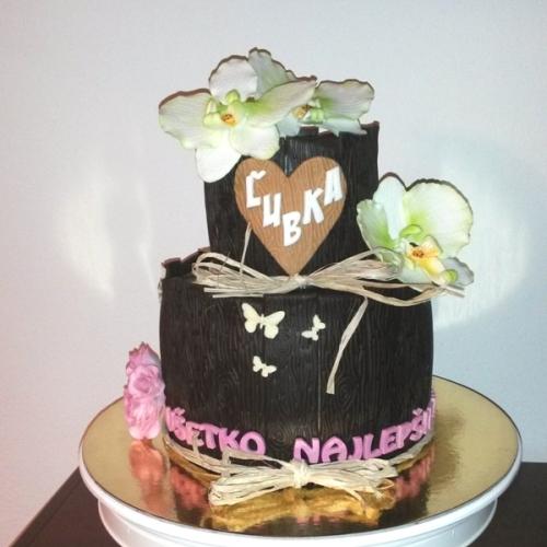Torta s orchideami pre kolegyňu Ľubku