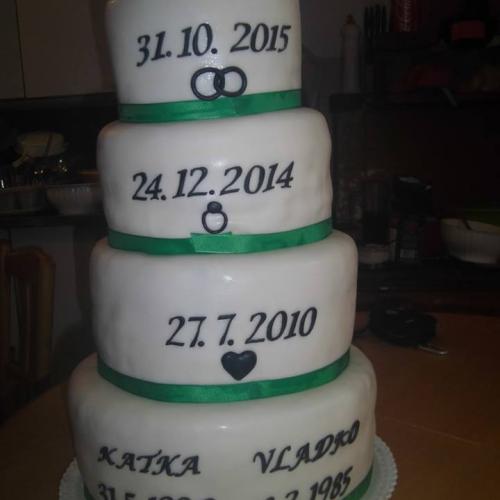 svadobna torta s pribehom odzadu