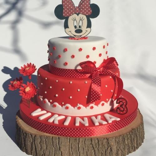 červeno-biela s Minnie