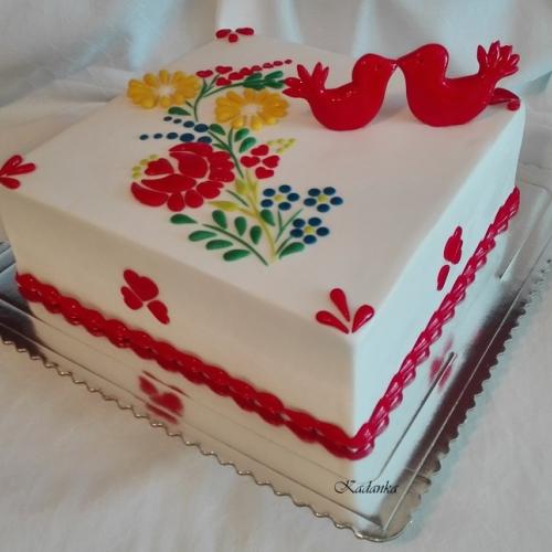 Po svadobná torta vyšívaná...