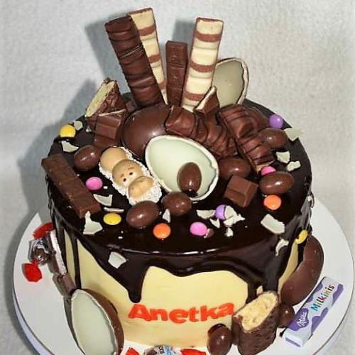 Drip torta s kinderčokoládami