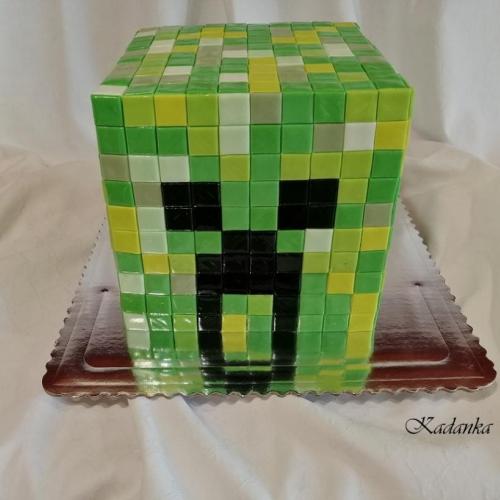 Minecraft - hlava Creepera kocka 20*20*20