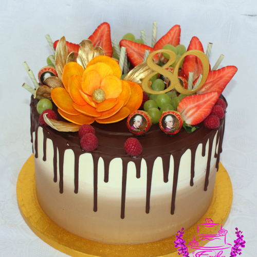 Narodeninová drip cake
