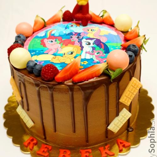 Detská narodeninová drip torta