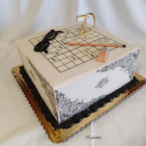 Pre milovníčku Sudoku  tortička ku krásnemu jubileu