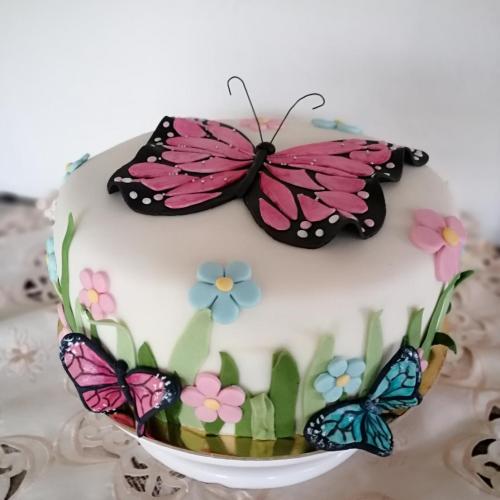 Narodeninová torta s motýľom