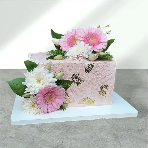 Ružová torta s kvetmi 💐🎂, Julie's Cakes, torta