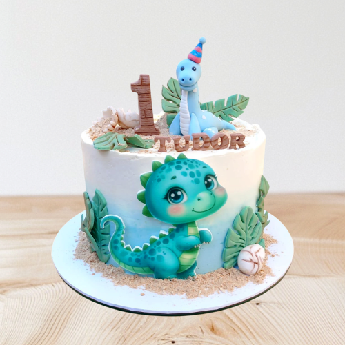 Dino tortička na prvé narodeniny 🦕🎂🎈, Julie's Cakes, torta