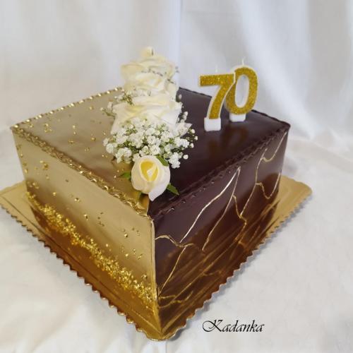 Pre pána ku krásnemu jubileu čokoládovo zlatá ❤, Kadanka, torta