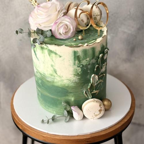 Elegantná torta pre ženu s modelovanými kvetmi, Marcela Papsonová, torta