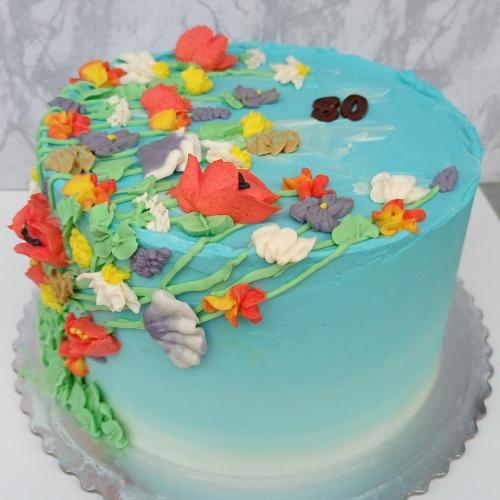 Kvetinová torta na narodeniny pre babičku , Tesserts, torta